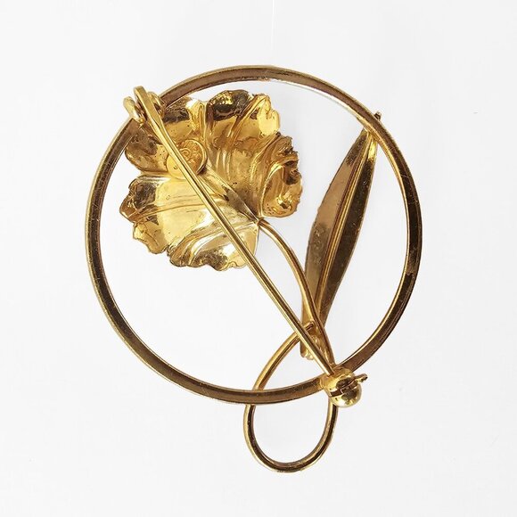 Vintage Curtis Creations Gold Filled and Pearl Flower Brooch - Picture 3 of 4